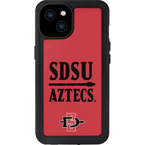 San Diego State University Aztecs Red iPhone 15 Plus Waterproof Case